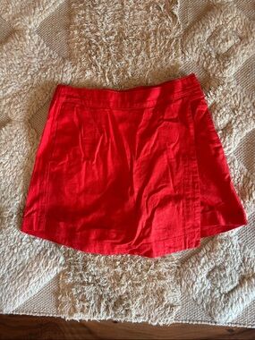 Red Orange Mini Skort - Stylish Everyday Piece